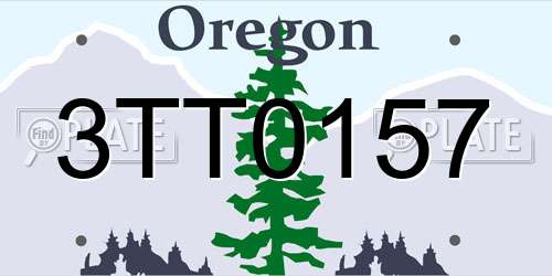3TT0157 Oregon License Plate