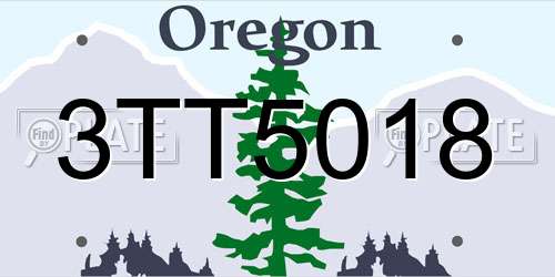 3TT5018 Oregon License Plate