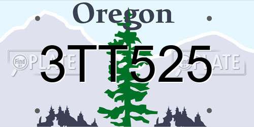 3TT525 Oregon License Plate