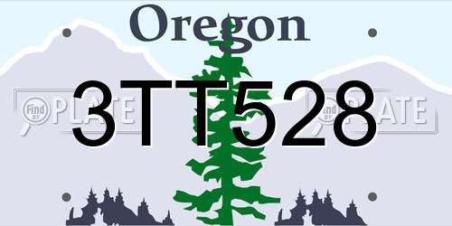 3TT528 Oregon License Plate
