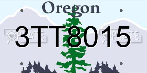 3TT8015 Oregon License Plate