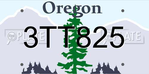 3TT825 Oregon License Plate
