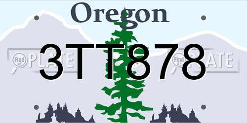 3TT878 Oregon License Plate