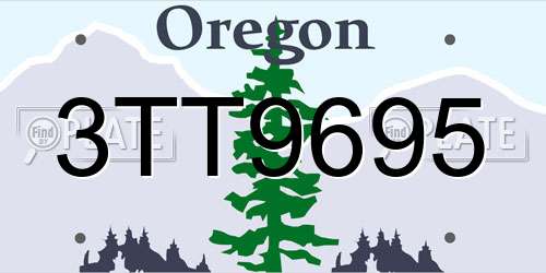 3TT9695 Oregon License Plate