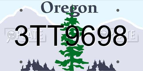 3TT9698 Oregon License Plate
