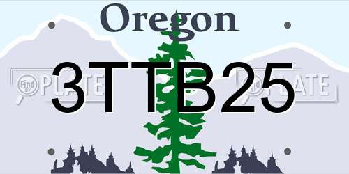 3TTB25 Oregon License Plate
