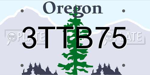 3TTB75 Oregon License Plate