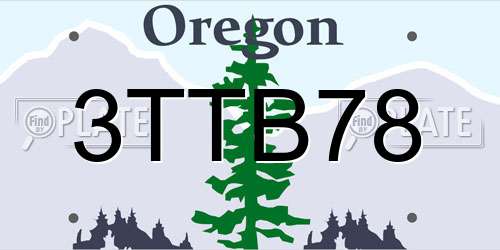 3TTB78 Oregon License Plate