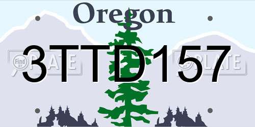 3TTD157 Oregon License Plate