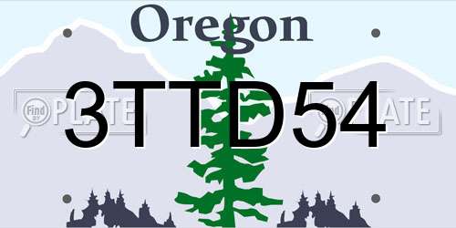3TTD54 Oregon License Plate