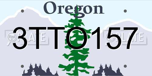 3TTO157 Oregon License Plate