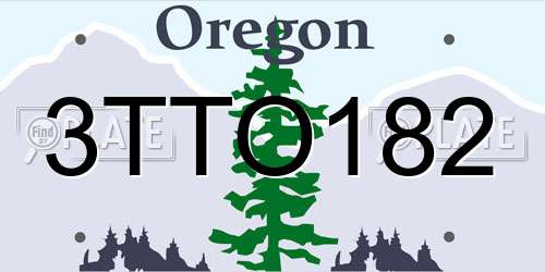 3TTO182 Oregon License Plate