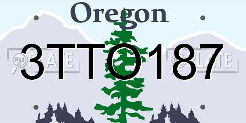 3TTO187 Oregon License Plate