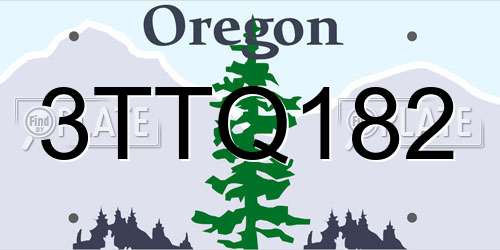3TTQ182 Oregon License Plate