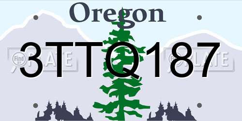 3TTQ187 Oregon License Plate