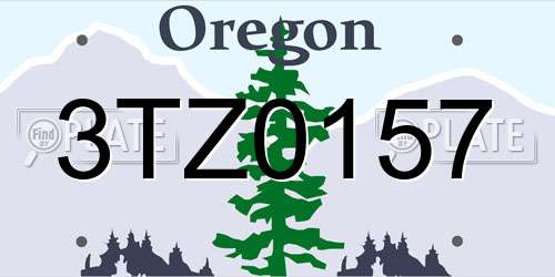 3TZ0157 Oregon License Plate