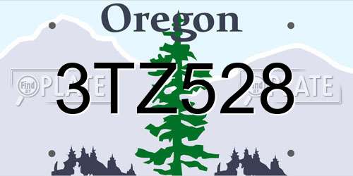 3TZ528 Oregon License Plate