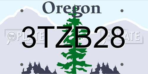 3TZB28 Oregon License Plate