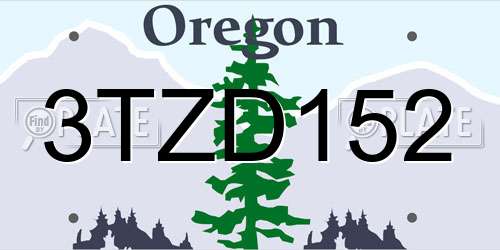 3TZD152 Oregon License Plate