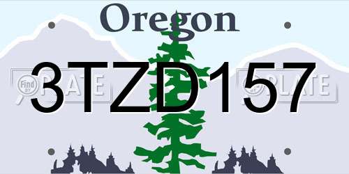 3TZD157 Oregon License Plate