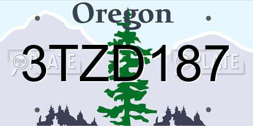 3TZD187 Oregon License Plate