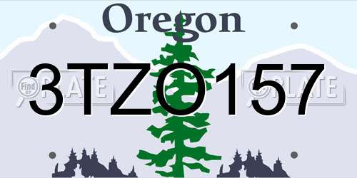 3TZO157 Oregon License Plate