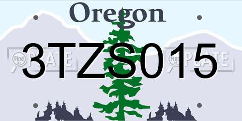 3TZS015 Oregon License Plate