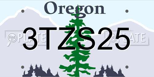 3TZS25 Oregon License Plate