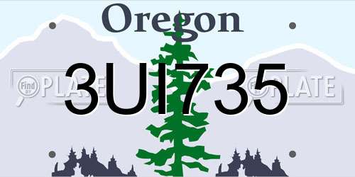 3UI735 Oregon License Plate