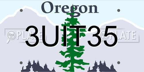 3UIT35 Oregon License Plate