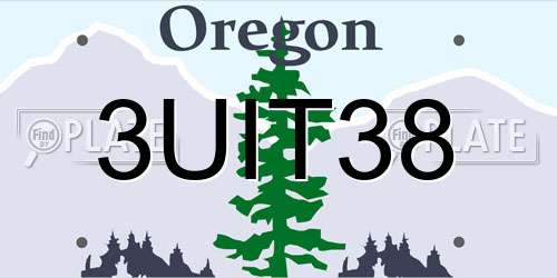 3UIT38 Oregon License Plate
