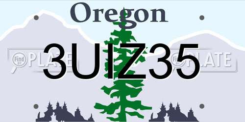 3UIZ35 Oregon License Plate
