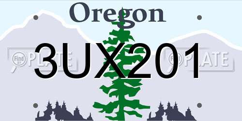 3UX201 Oregon License Plate
