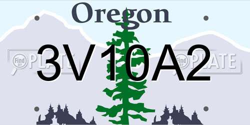 3V10A2 Oregon License Plate