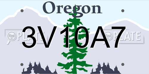 3V10A7 Oregon License Plate
