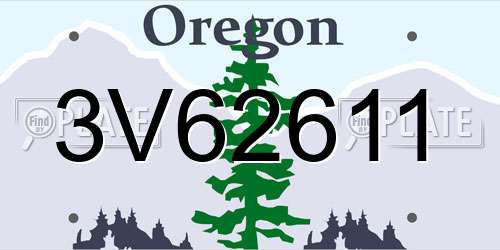 3V62611 Oregon License Plate
