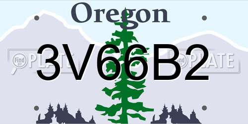 3V66B2 Oregon License Plate