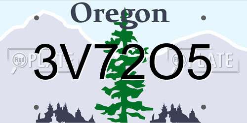 3V72O5 Oregon License Plate