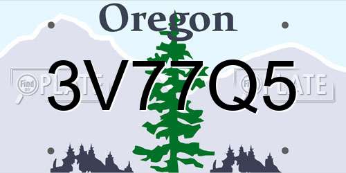 3V77Q5 Oregon License Plate