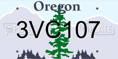 3VC107 Oregon License Plate