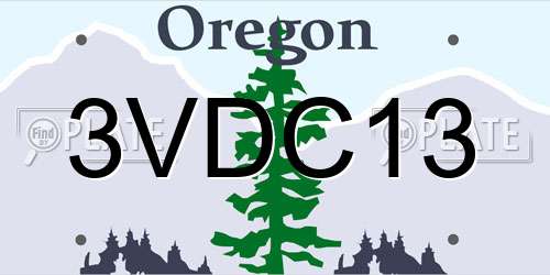3VDC13 Oregon License Plate