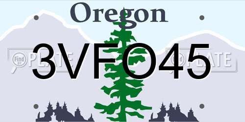 3VFO45 Oregon License Plate