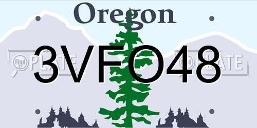 3VFO48 Oregon License Plate