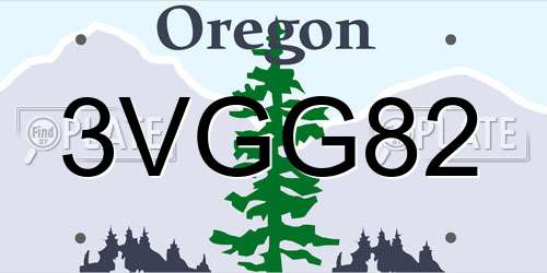 3VGG82 Oregon License Plate