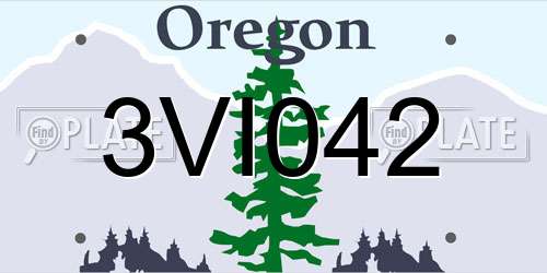 3VI042 Oregon License Plate