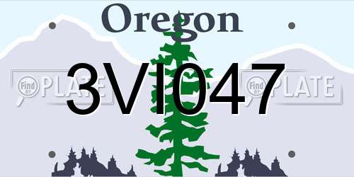 3VI047 Oregon License Plate