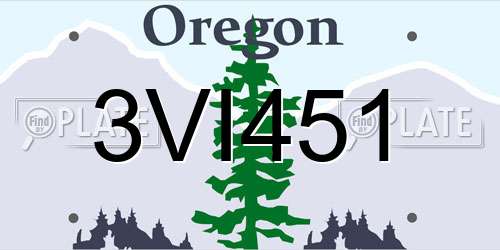 3VI451 Oregon License Plate