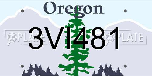 3VI481 Oregon License Plate