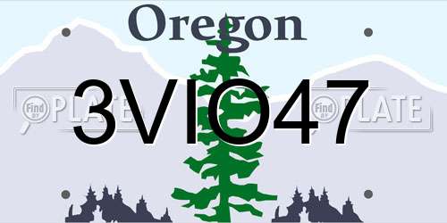 3VIO47 Oregon License Plate