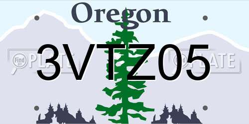 3VTZ05 Oregon License Plate